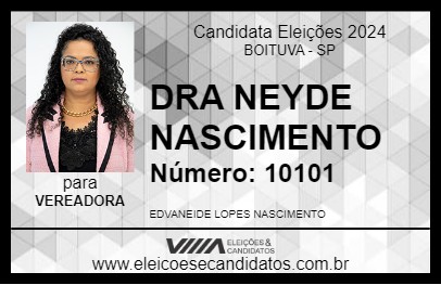 Candidato DRA NEYDE NASCIMENTO 2024 - BOITUVA - Eleições