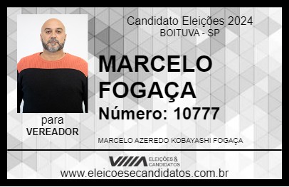 Candidato MARCELO FOGAÇA 2024 - BOITUVA - Eleições