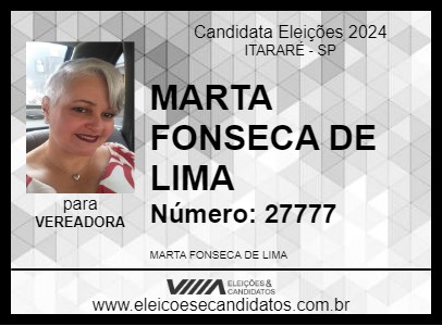 Candidato MARTA FONSECA DE LIMA 2024 - ITARARÉ - Eleições