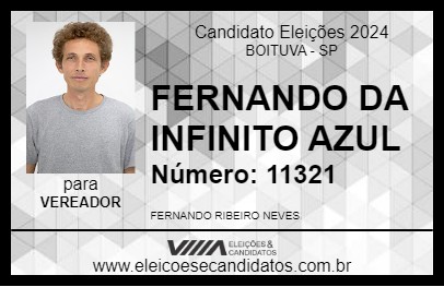 Candidato FERNANDO DA INFINITO AZUL 2024 - BOITUVA - Eleições