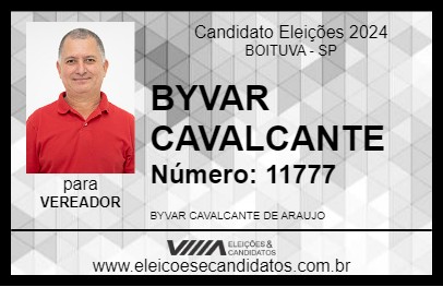 Candidato BYVAR CAVALCANTE 2024 - BOITUVA - Eleições