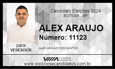 Candidato ALEX ARAUJO 2024 - BOITUVA - Eleições