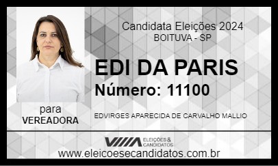 Candidato EDI DA PARIS 2024 - BOITUVA - Eleições