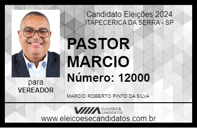 Candidato PASTOR MARCIO 2024 - ITAPECERICA DA SERRA - Eleições