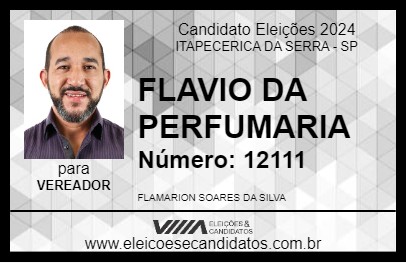 Candidato FLAVIO DA PERFUMARIA 2024 - ITAPECERICA DA SERRA - Eleições