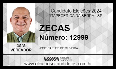 Candidato ZECAS 2024 - ITAPECERICA DA SERRA - Eleições