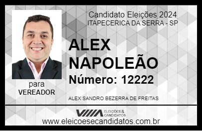 Candidato ALEX NAPOLEÃO 2024 - ITAPECERICA DA SERRA - Eleições