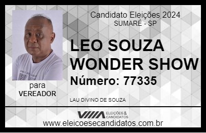 Candidato LEO SOUZA WONDER SHOW 2024 - SUMARÉ - Eleições