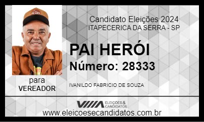 Candidato IVANILDO PAI HERÓI 2024 - ITAPECERICA DA SERRA - Eleições