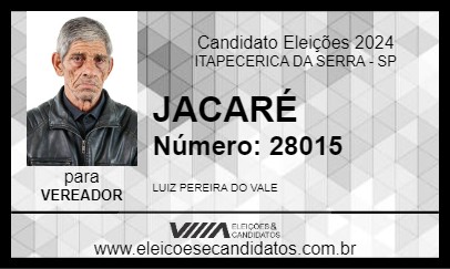 Candidato JACARÉ 2024 - ITAPECERICA DA SERRA - Eleições