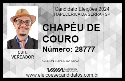 Candidato GILSON CHAPÉU DE COURO 2024 - ITAPECERICA DA SERRA - Eleições