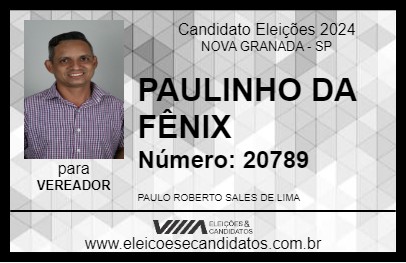 Candidato PAULINHO DA FÊNIX 2024 - NOVA GRANADA - Eleições