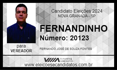 Candidato FERNANDINHO 2024 - NOVA GRANADA - Eleições