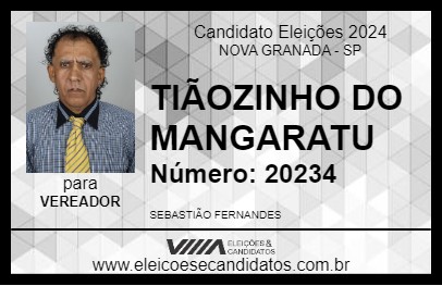 Candidato TIÃOZINHO DO MANGARATU 2024 - NOVA GRANADA - Eleições