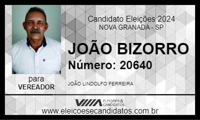 Candidato JOÃO BIZORRO 2024 - NOVA GRANADA - Eleições