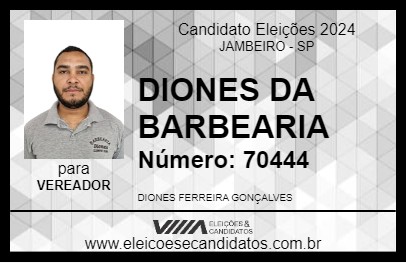 Candidato DIONES DA BARBEARIA 2024 - JAMBEIRO - Eleições