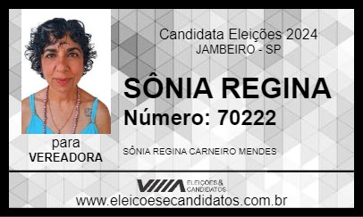 Candidato SÔNIA REGINA 2024 - JAMBEIRO - Eleições