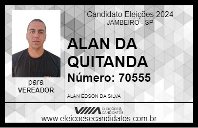 Candidato ALAN DA QUITANDA 2024 - JAMBEIRO - Eleições