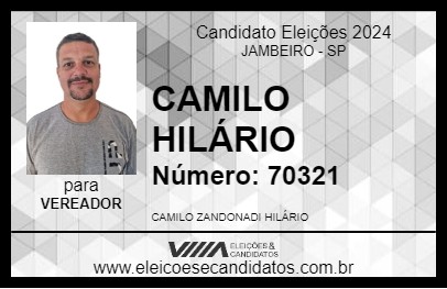 Candidato CAMILO HILÁRIO 2024 - JAMBEIRO - Eleições