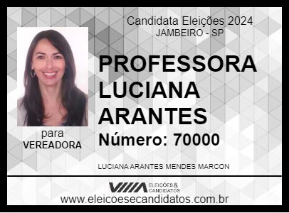 Candidato PROFESSORA LUCIANA ARANTES 2024 - JAMBEIRO - Eleições