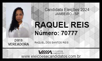 Candidato RAQUEL REIS 2024 - JAMBEIRO - Eleições