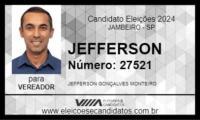 Candidato JEFFERSON 2024 - JAMBEIRO - Eleições