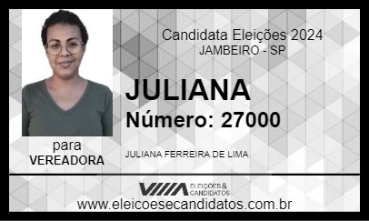 Candidato JULIANA 2024 - JAMBEIRO - Eleições