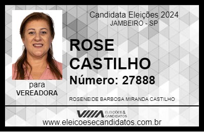 Candidato ROSE CASTILHO 2024 - JAMBEIRO - Eleições