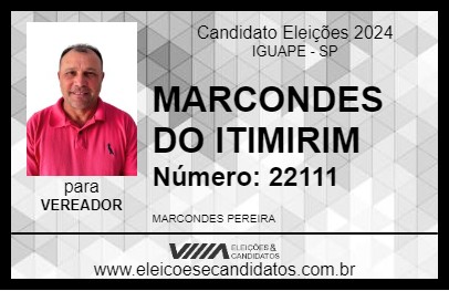 Candidato MARCONDES DO ITIMIRIM 2024 - IGUAPE - Eleições