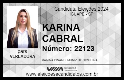 Candidato KARINA CABRAL 2024 - IGUAPE - Eleições