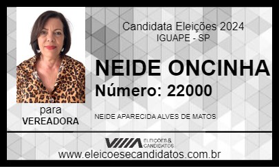 Candidato NEIDE ONCINHA 2024 - IGUAPE - Eleições