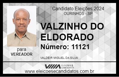 Candidato VALZINHO DO ELDORADO 2024 - OURINHOS - Eleições