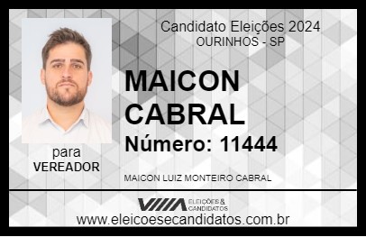 Candidato MAICON CABRAL 2024 - OURINHOS - Eleições