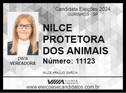 Candidato NILCE PROTETORA DOS ANIMAIS 2024 - OURINHOS - Eleições