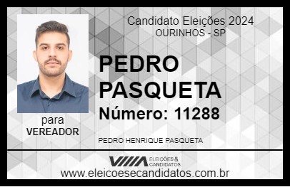 Candidato PEDRO PASQUETA 2024 - OURINHOS - Eleições