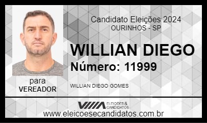 Candidato WILLIAN DIEGO 2024 - OURINHOS - Eleições