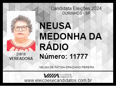 Candidato NEUSA MEDONHA DA RÁDIO 2024 - OURINHOS - Eleições