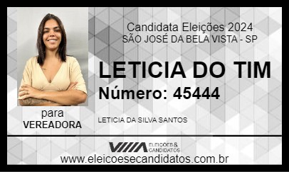 Candidato LETICIA DO TIM 2024 - SÃO JOSÉ DA BELA VISTA - Eleições