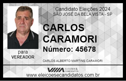 Candidato CARLOS CARAMORI 2024 - SÃO JOSÉ DA BELA VISTA - Eleições