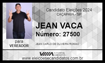 Candidato JEAN VACA 2024 - CAÇAPAVA - Eleições