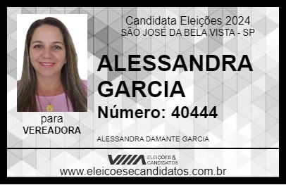 Candidato ALESSANDRA GARCIA 2024 - SÃO JOSÉ DA BELA VISTA - Eleições