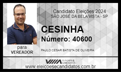 Candidato CESINHA 2024 - SÃO JOSÉ DA BELA VISTA - Eleições