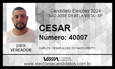 Candidato CESAR 2024 - SÃO JOSÉ DA BELA VISTA - Eleições