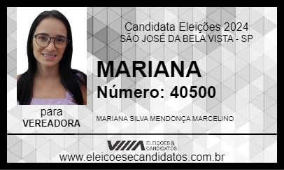 Candidato MARIANA 2024 - SÃO JOSÉ DA BELA VISTA - Eleições