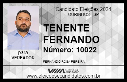 Candidato TENENTE FERNANDO 2024 - OURINHOS - Eleições