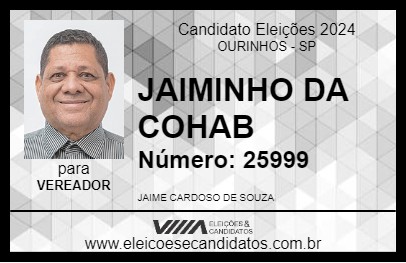 Candidato JAIMINHO DA COHAB 2024 - OURINHOS - Eleições