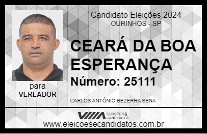 Candidato CEARÁ DA BOA ESPERANÇA 2024 - OURINHOS - Eleições