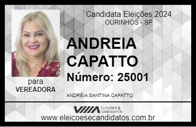 Candidato ANDREIA CAPATTO 2024 - OURINHOS - Eleições