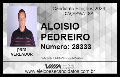 Candidato ALOISIO PEDREIRO 2024 - CAÇAPAVA - Eleições