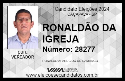 Candidato RONALDÃO DA IGREJA 2024 - CAÇAPAVA - Eleições